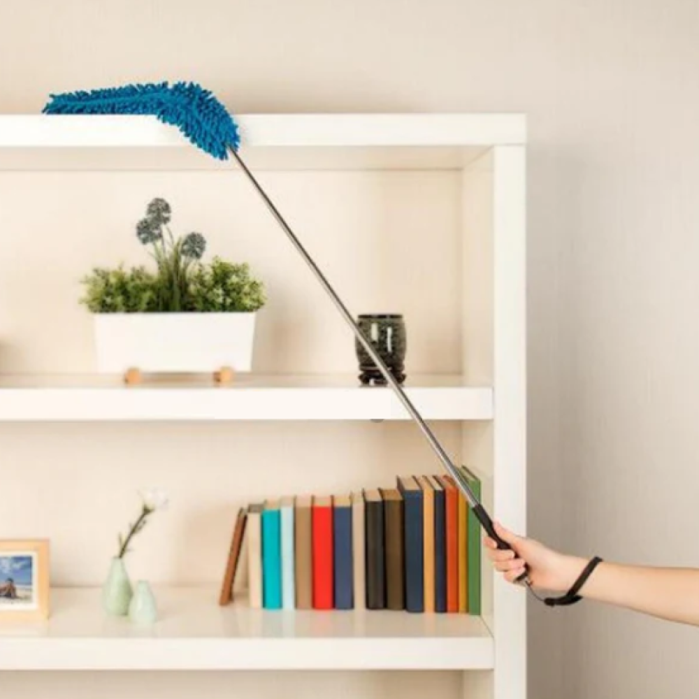 Flexible Micro Fiber Duster With Telescopic Stainless Steel Handle for Fan Cleaning