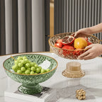 Luxury Crystal Pedestal Fruit Serving Bowl