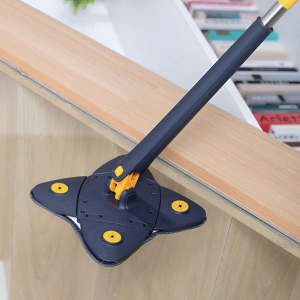Twist n Squeeze Rotable 4 Leaf Shape Extendable Microfiber Mop For Floor 4 Sided