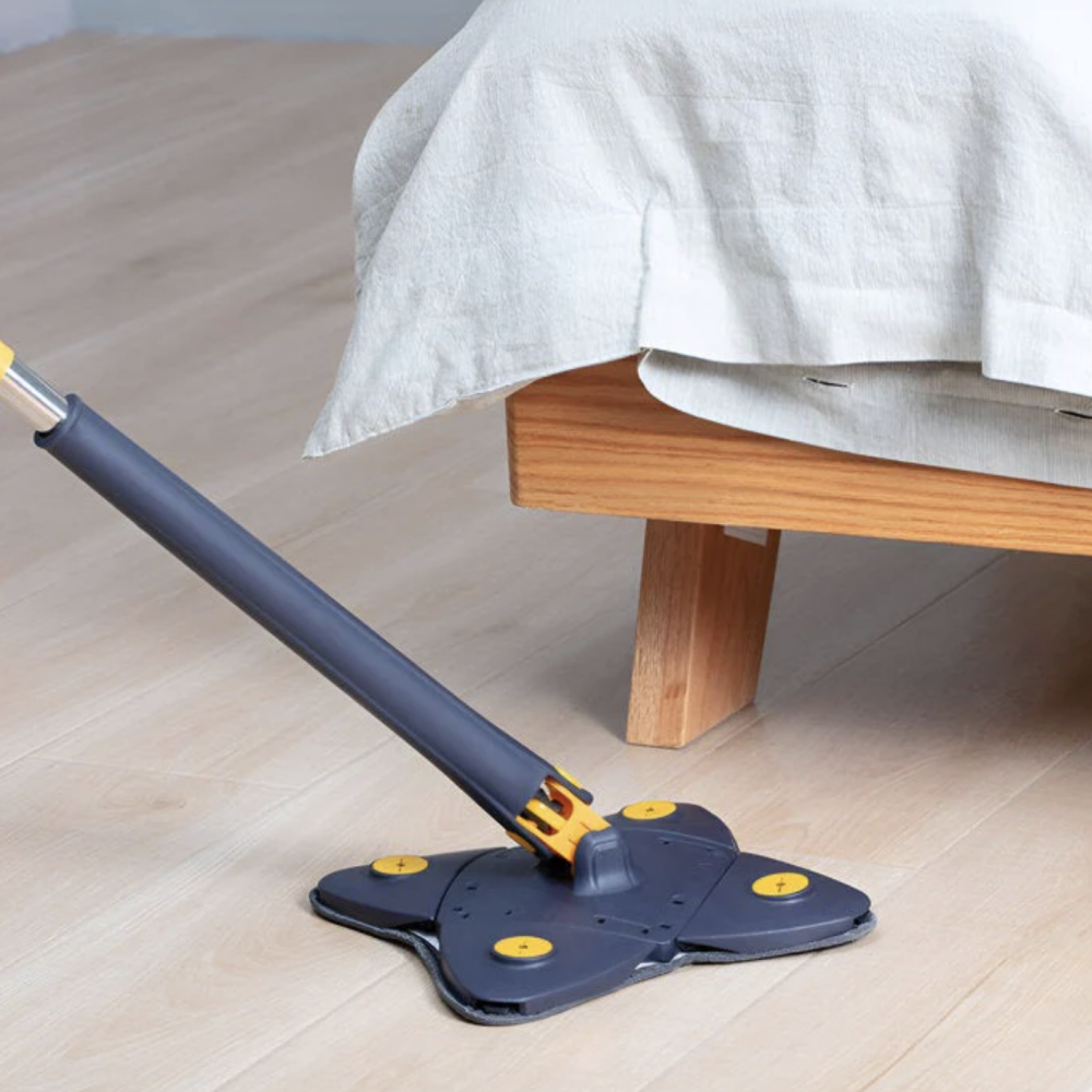 Twist n Squeeze Rotable 4 Leaf Shape Extendable Microfiber Mop For Floor 4 Sided