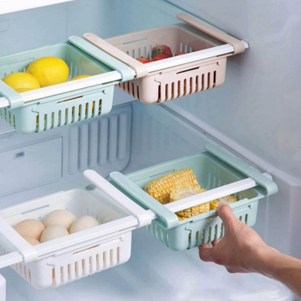 Adjustable Fridge Storage Basket Expandable Fridge Storage Rack