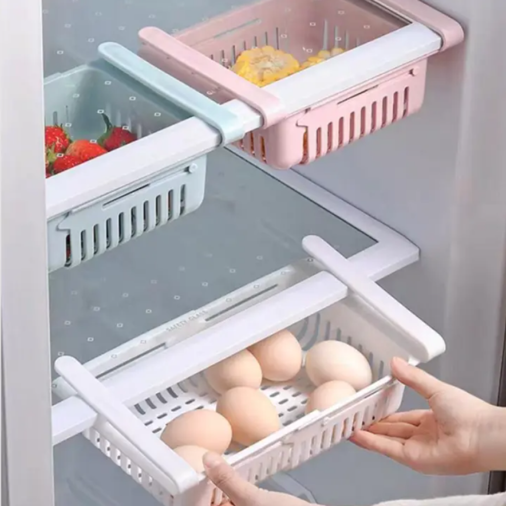 Adjustable Fridge Storage Basket Expandable Fridge Storage Rack