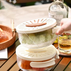 2 in 1 Drainer and Strainer, Draining Basket with Lid, Multifunctional Fruit Vegetable Washing Basket