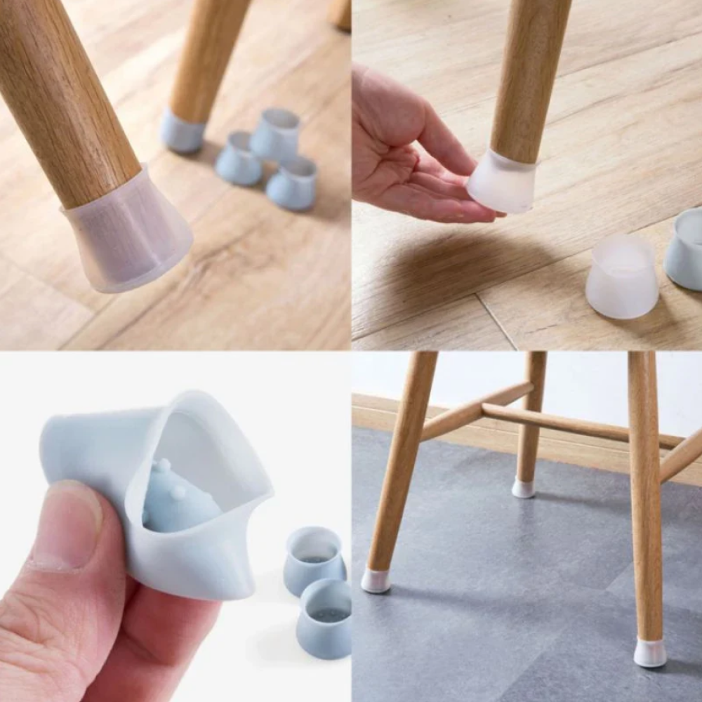 Silicone Furniture Chair Legs Protectors Covers Silicon Chair Leg Caps Round & Square Table Feet Cover Anti-Slip Floor Protection Cover