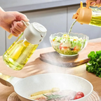 2 in 1 Oil Bottle – Oil Spray Bottle & Oil Dispenser | Multifunction Glass Oil Sprayer for Cooking, BBQ | Olive Oil Spray Bottle & Oil Dispenser for Air Fryer