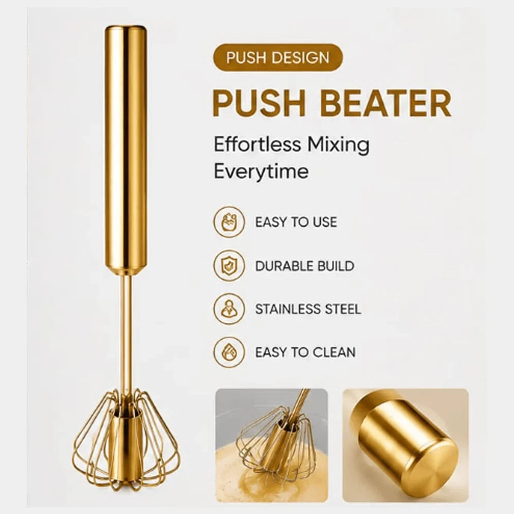 Stainless Steel Golden Push Beater