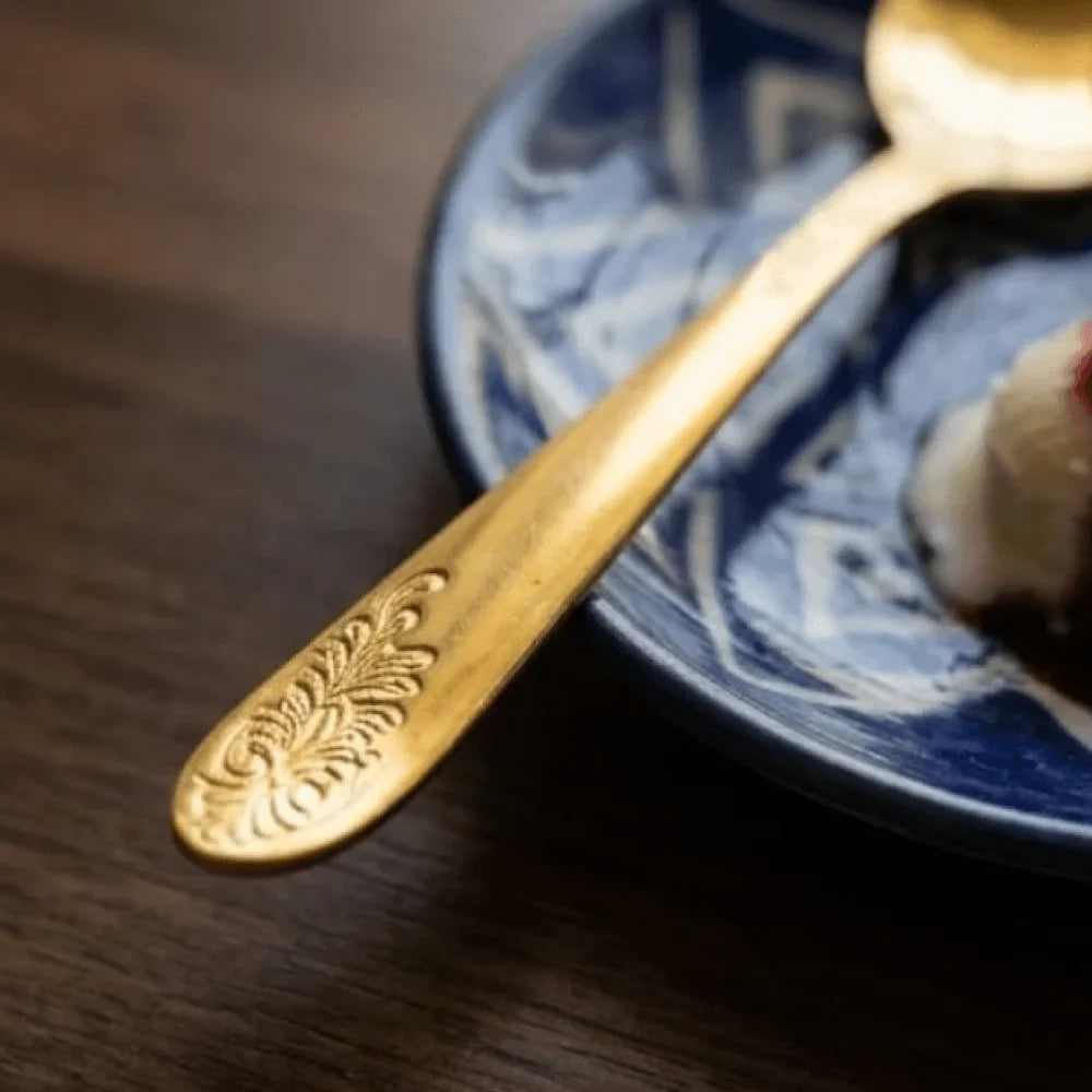 Golden Printed Spoon Design (4pcs)