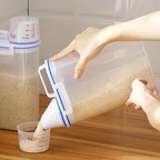 Airtight Grain Cereal Jar With Measuring Cup, food storage container