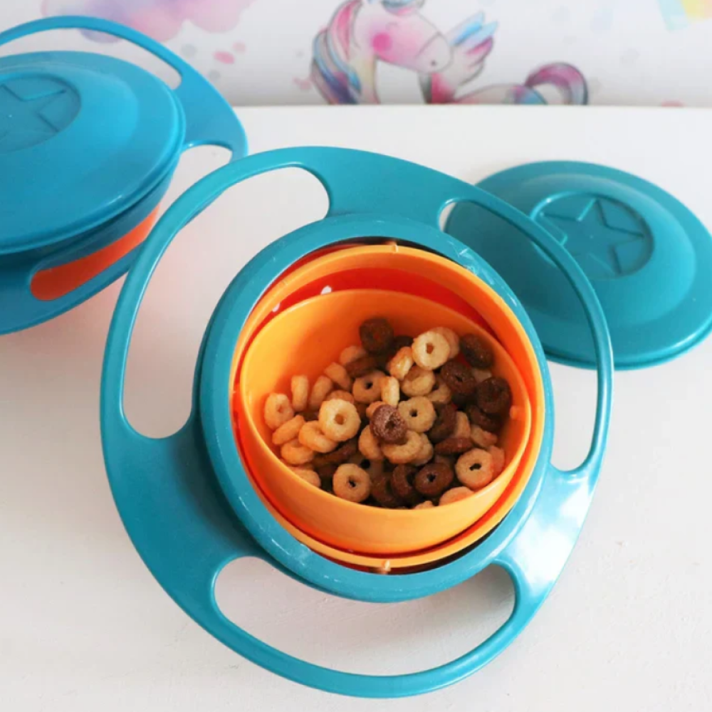 Magic Gyro Bowl 360 Degree Rotation Kids Training Feeding Bowl