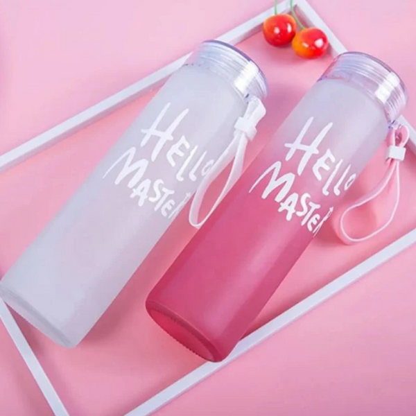 Hello Master Borosilicate Water Bottle 480ML, Leakproof, Transparent Stylish Water Glass Bottle