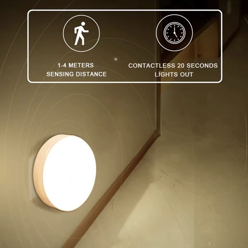 LED Motion Sensor Night Light Wireless USB Charging Smart Human Body Induction Bedroom Staircase Cabinet Wardrobe Wall Lamp Light
