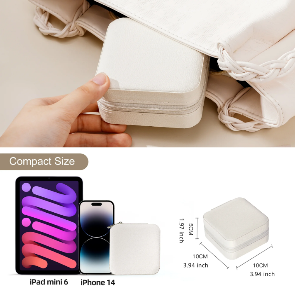 Leather Mini Jewelry Travel Case, Small Travel Jewelery Organizer