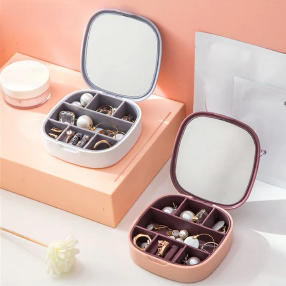 Portable Travel Jewellery Holder Jewellery Accessory Organizer with mirror and new design with layers Bracelets Rings Earrings Holder