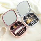 Portable Travel Jewellery Holder Jewellery Accessory Organizer with mirror and new design with layers Bracelets Rings Earrings Holder