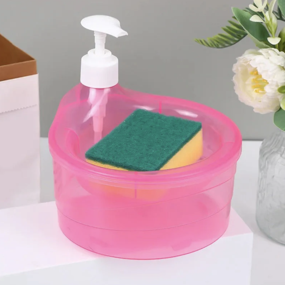 Liquid Sponge Caddy Soap Dispenser With Pump & Sponge with Caddy Organizer Holder for Kitchen Sink