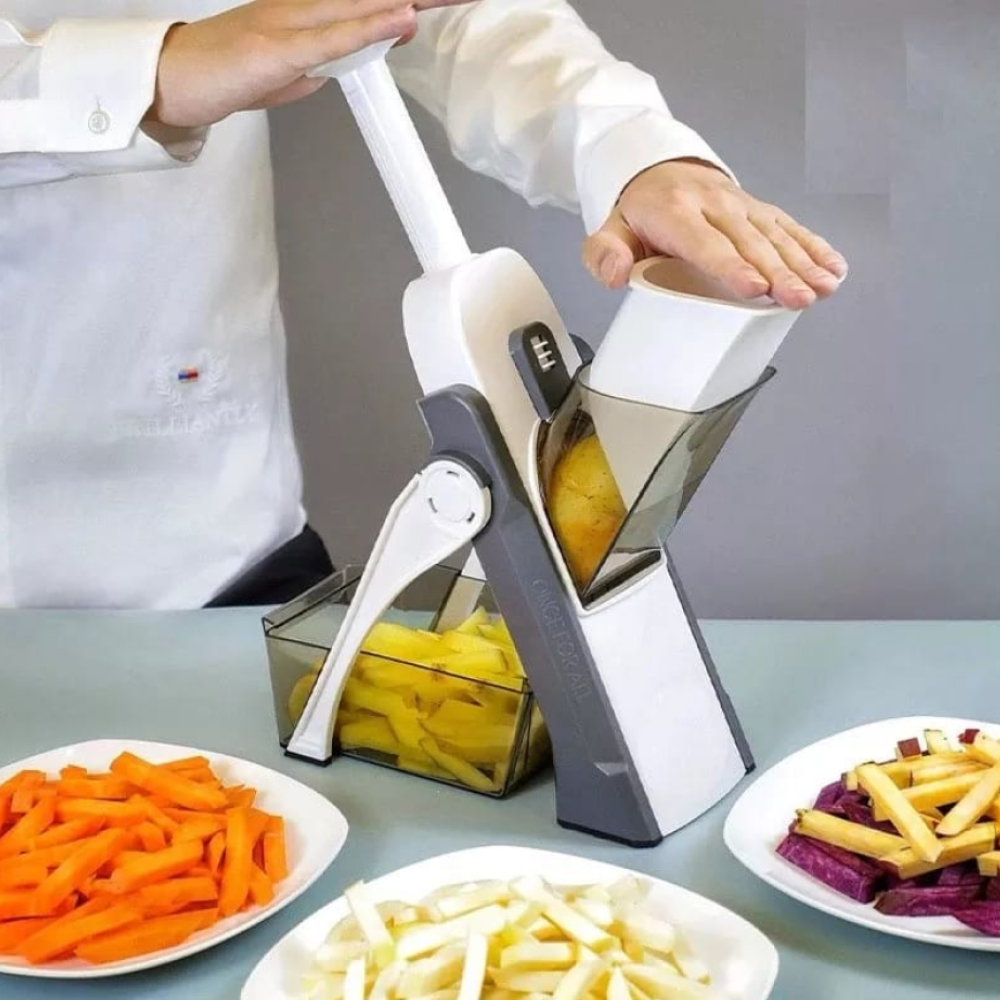 5 in 1 Mandoline Spring Slicer Vegetable and Fruits Cutter Meal - Brava Slicer and Dicer