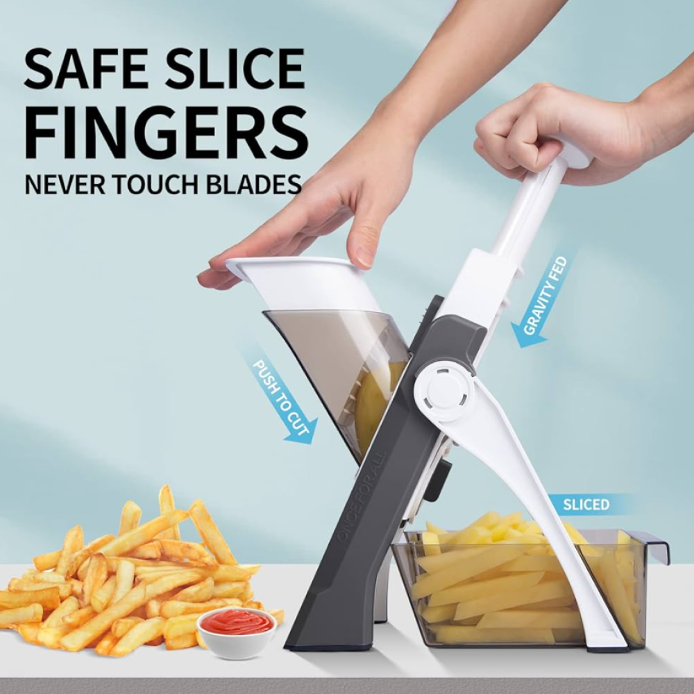 5 in 1 Mandoline Spring Slicer Vegetable and Fruits Cutter Meal - Brava Slicer and Dicer