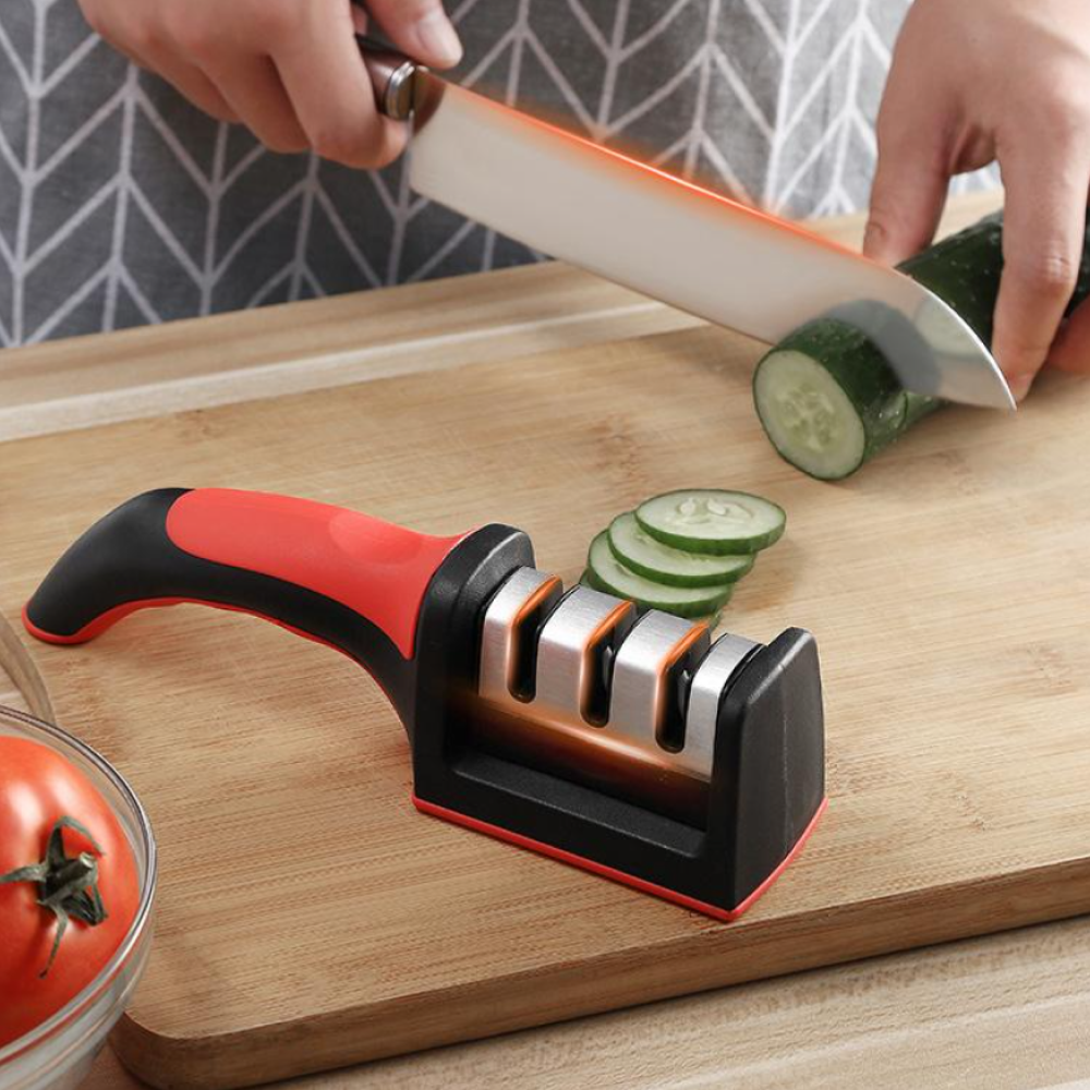 Kitchen Knife Sharpener Adjustable 4 in 1 Manual Knives and Scissor Sharpener Professional Blade Sharpening Tool Sharpener Stone
