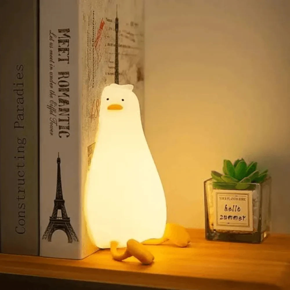 Rechargeable Lazy Duck Lamp, Multipurpose Silicon Touch Sensor Tap Light