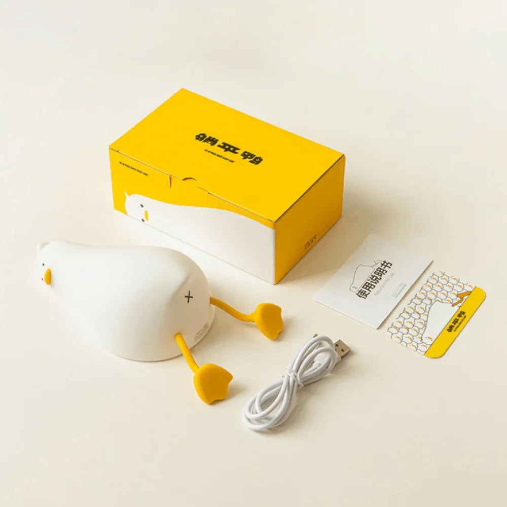 Rechargeable Lazy Duck Lamp, Multipurpose Silicon Touch Sensor Tap Light