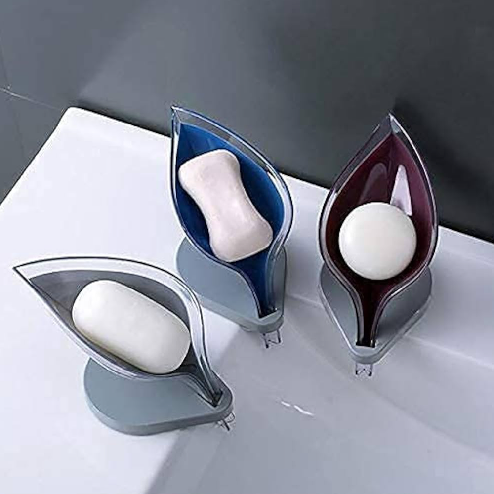 Self Adhesive Smart soap holder very stylish and high quality leaf shape for bathroom Dispencer