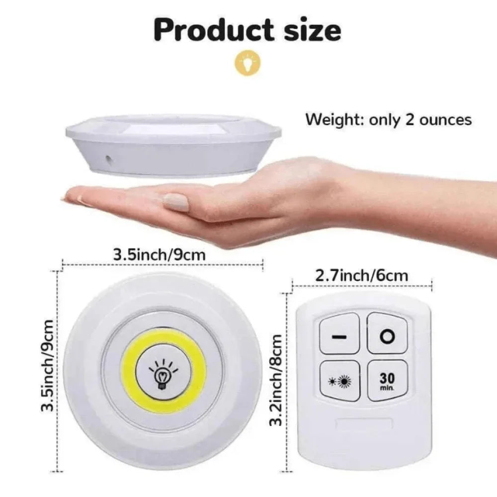 LED Tap Remote Light (Pack of 3)