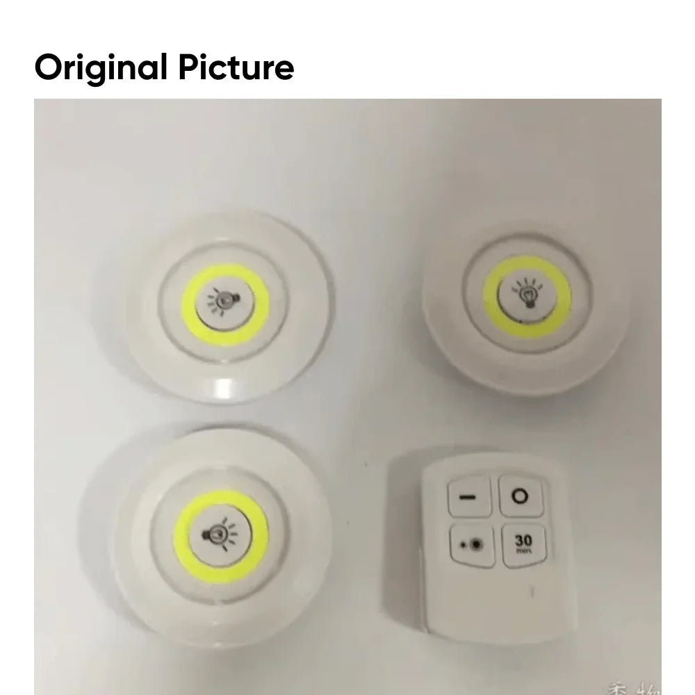 LED Tap Remote Light (Pack of 3)