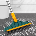 2 in 1 Floor Scrub Brush, V-Shaped Floor Scrub Brush with Long Handle Removable Wiper for rooms , windows