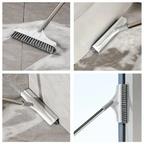 2 in 1 Floor Scrub Brush, V-Shaped Floor Scrub Brush with Long Handle Removable Wiper for rooms , windows