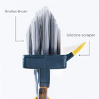 2 in 1 Floor Scrub Brush, V-Shaped Floor Scrub Brush with Long Handle Removable Wiper for rooms , windows