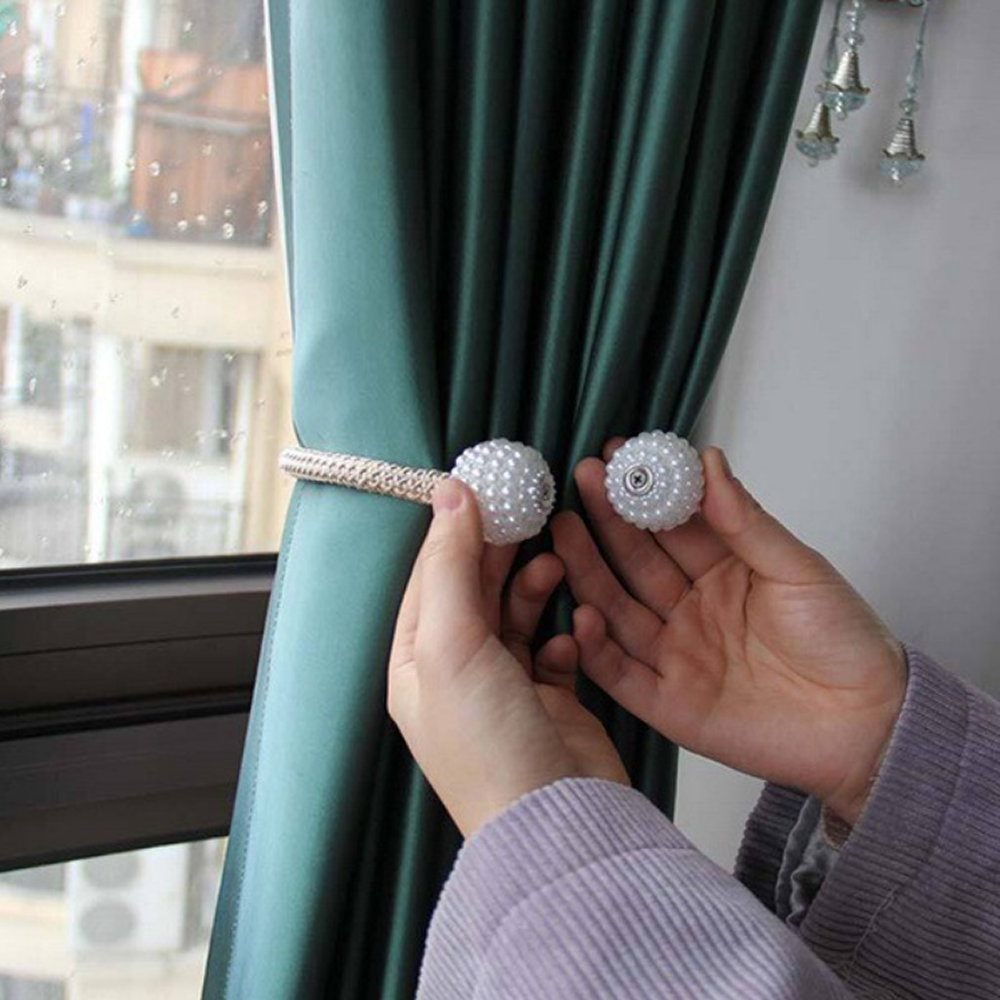 2PCS Magnetic Curtain Tiebacks Curtain Holdback Buckles Tie Backs Holders