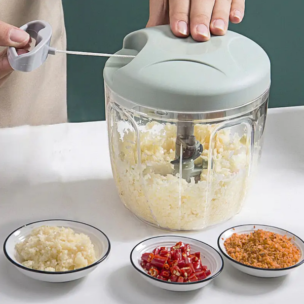 Manual Food Chopper Vegetable Slicer Processor Hand Blender Kitchen 5 Blades