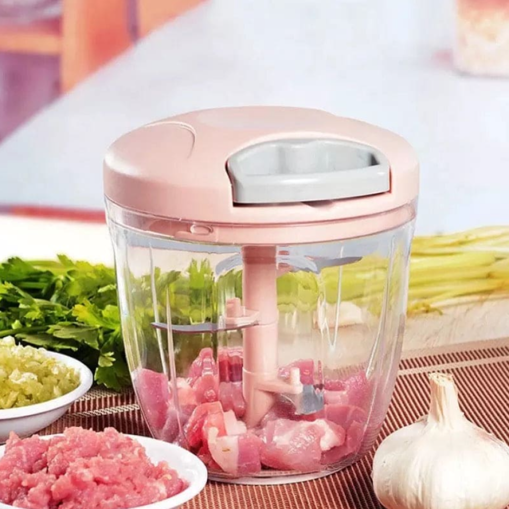 Manual Food Chopper Vegetable Slicer Processor Hand Blender Kitchen 5 Blades