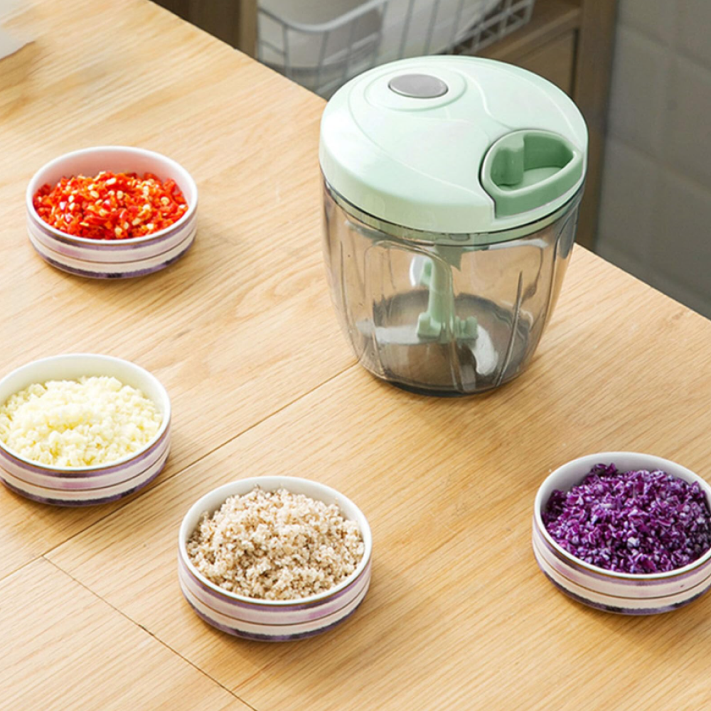 Manual Food Chopper Vegetable Slicer Processor Hand Blender Kitchen 5 Blades
