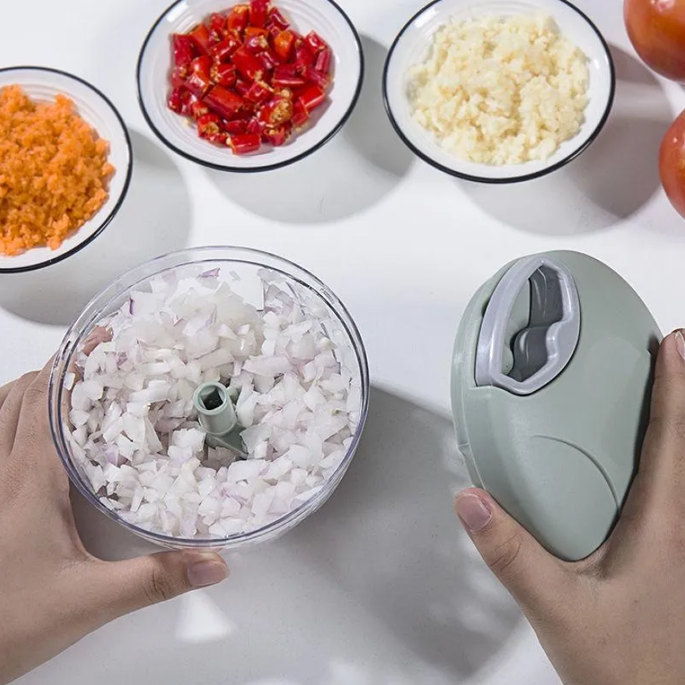 Manual Food Chopper Vegetable Slicer Processor Hand Blender Kitchen 5 Blades