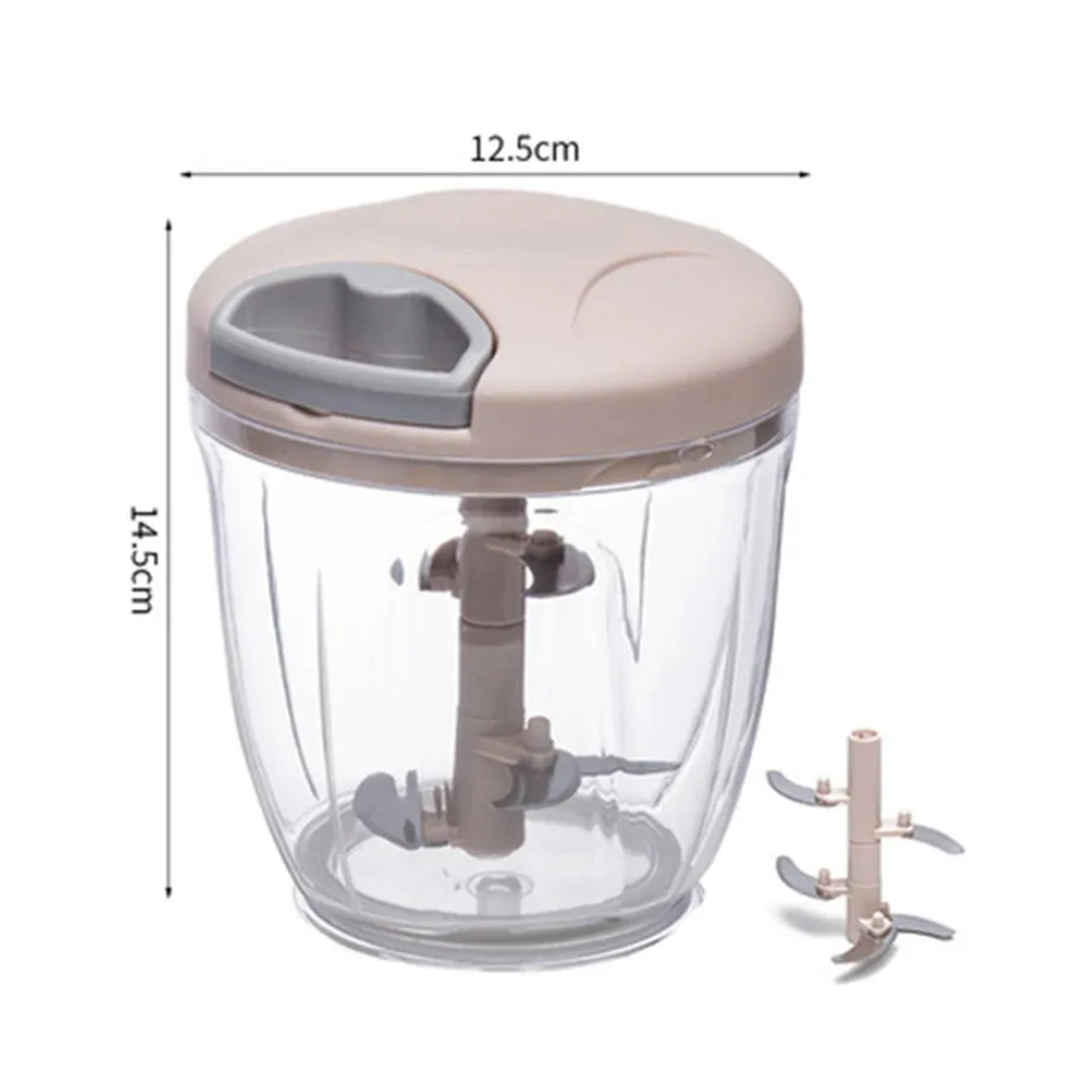 Manual Food Chopper Vegetable Slicer Processor Hand Blender Kitchen 5 Blades