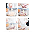 Manual Hand Operated Chopper Pump Action With Free 3 Blades Food Processor Portable Container And Easy To Clean Kitchen Gadget