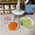 Manual Hand Operated Chopper Pump Action With Free 3 Blades Food Processor Portable Container And Easy To Clean Kitchen Gadget