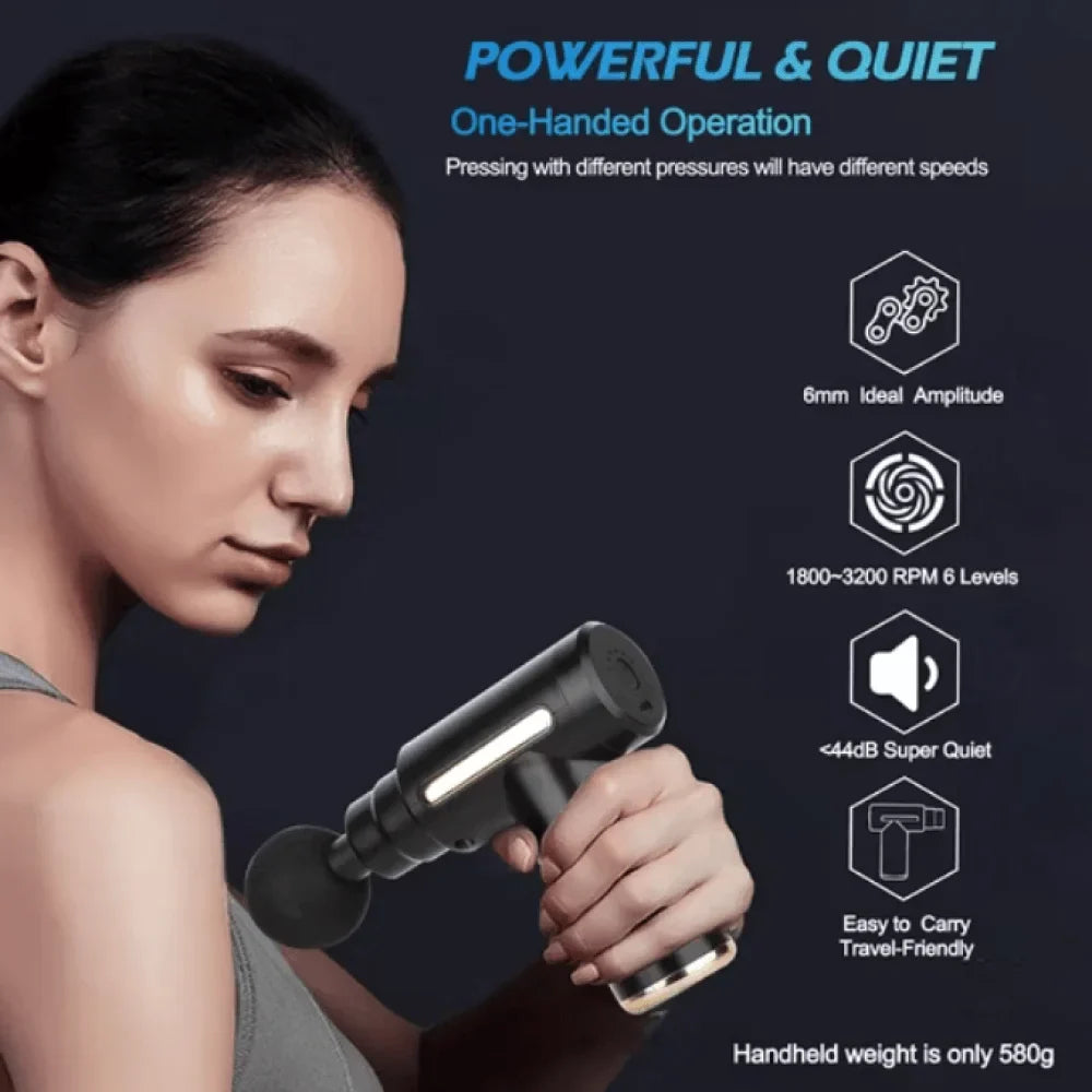 Portable Deep Tissue Massage Gun with Rechargeable Battery