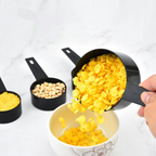 Black Plastic Measuring Spoons Cups Measuring Set Tools For Baking Coffee