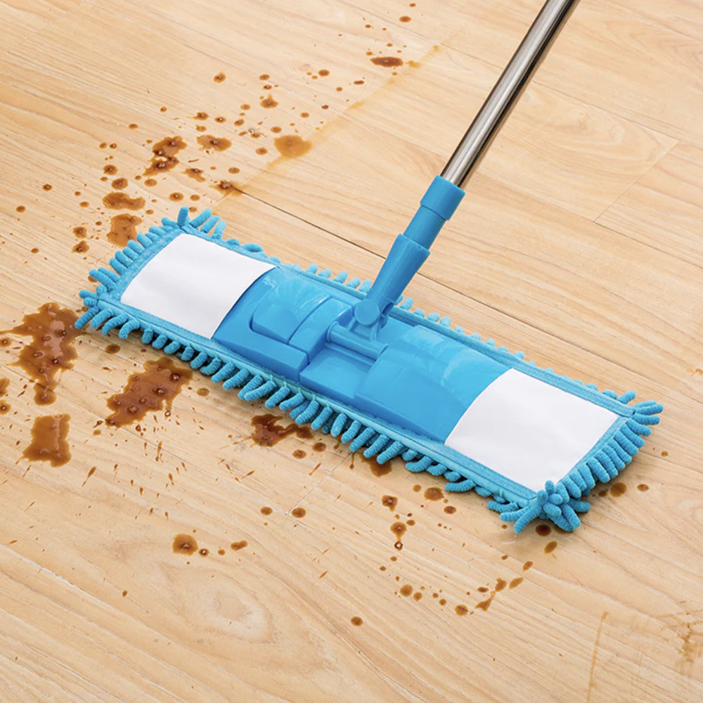 Dust Mop for Floor Cleaning, Microfiber Dry and Wet Flat Mops with Washable Pads Extendable and steel rod