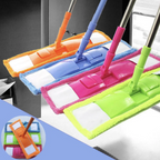 Dust Mop for Floor Cleaning, Microfiber Dry and Wet Flat Mops with Washable Pads Extendable and steel rod