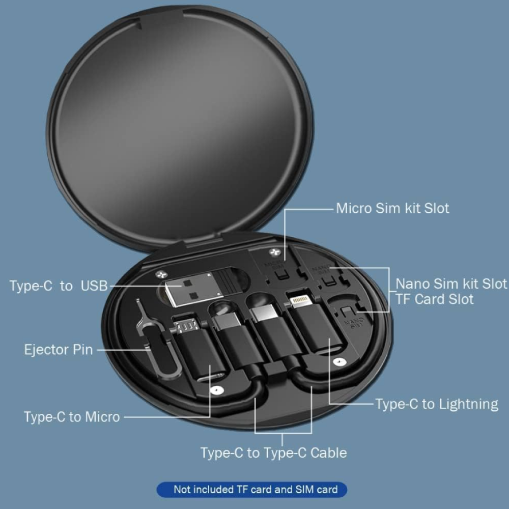Mini Data Cable Set Storage Box 60w Quick Charge, Multi Function Portable Storage Box kit