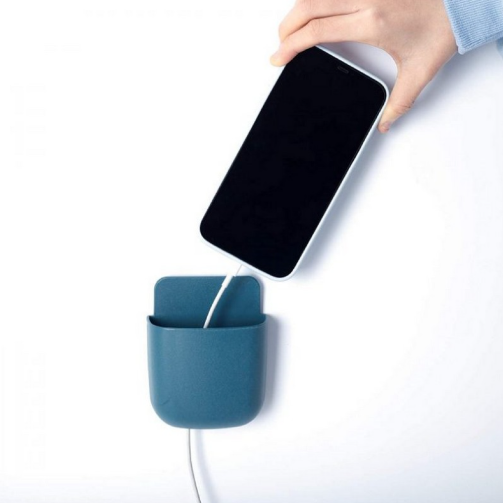 Remote Control Holder, Wall Mount Pen Holder Hole-Free Self Adhesive Phone Charging Organizer Pencil Storage Containers for Home Office School