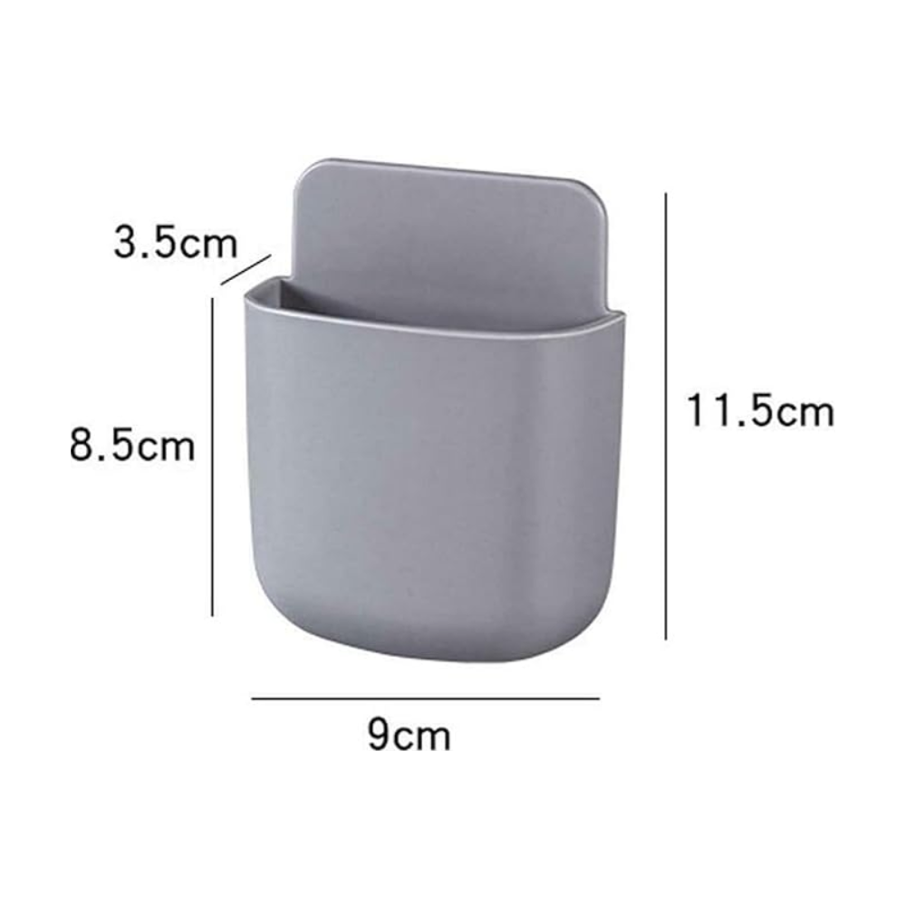 Remote Control Holder, Wall Mount Pen Holder Hole-Free Self Adhesive Phone Charging Organizer Pencil Storage Containers for Home Office School
