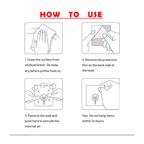 Double Sided Adhesive Suction Cup Hooks Heavy Duty Sticky Wall & Ceiling & Door (Pack of 5)