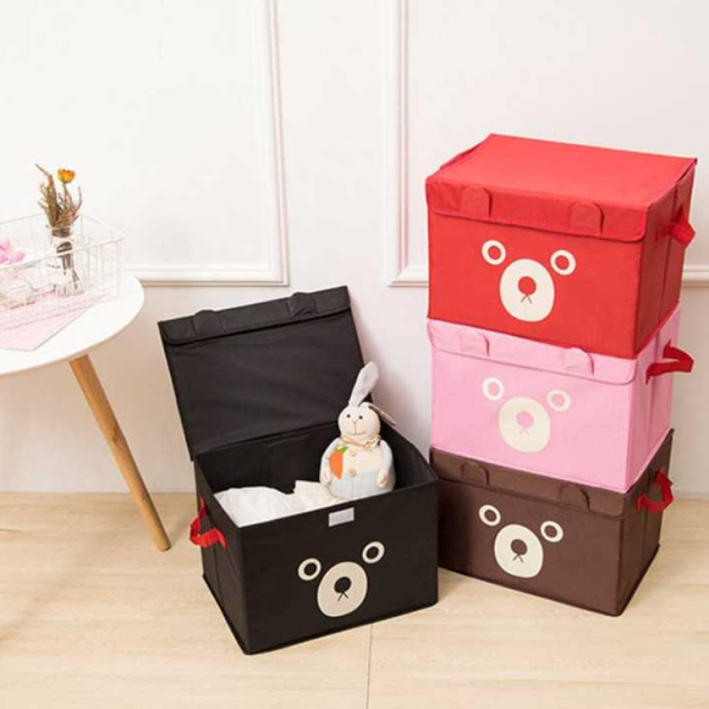 Cartoon Panda Folding Storage Bins Quilt Basket Kid Toys Organizer Basket Bin Set