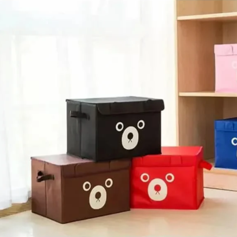 Cartoon Panda Folding Storage Bins Quilt Basket Kid Toys Organizer Basket Bin Set