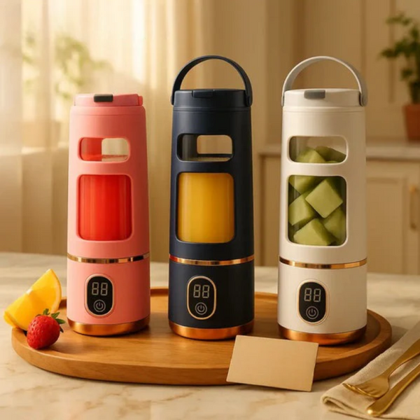 Electric Portable Juicer Blender Machine - 450ml With Digital Display - Portable Juicer USB Rechargeable Smoothie Maker with 3 Speed Settings