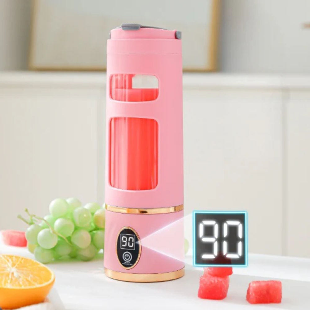 Electric Portable Juicer Blender Machine - 450ml With Digital Display - Portable Juicer USB Rechargeable Smoothie Maker with 3 Speed Settings